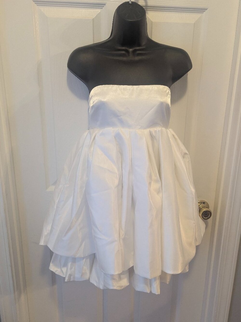 NWT Fashion Nova white satine mini dress - s